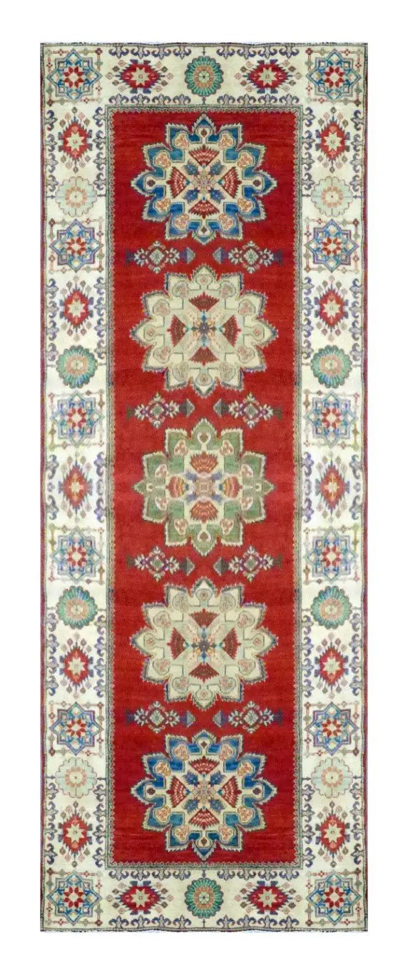 One Of The Kind Afghani Khotan Rug 13'1" x 4'11"